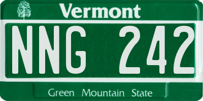 VT license plate NNG242