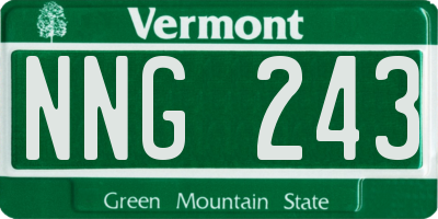 VT license plate NNG243