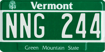 VT license plate NNG244