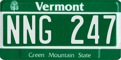 VT license plate NNG247