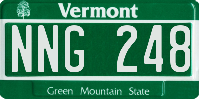 VT license plate NNG248