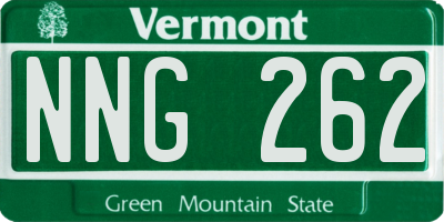 VT license plate NNG262