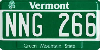 VT license plate NNG266