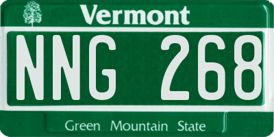 VT license plate NNG268