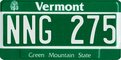 VT license plate NNG275