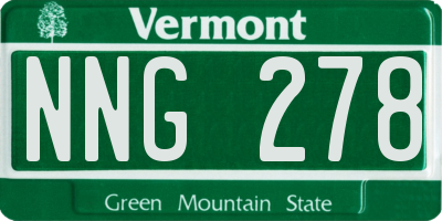 VT license plate NNG278