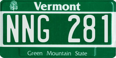 VT license plate NNG281