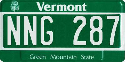 VT license plate NNG287