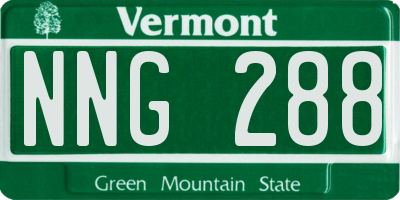 VT license plate NNG288