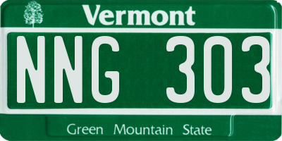 VT license plate NNG303