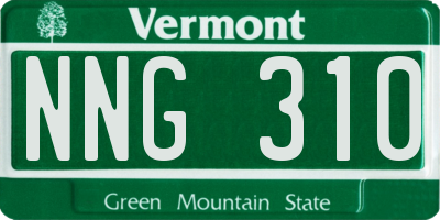 VT license plate NNG310