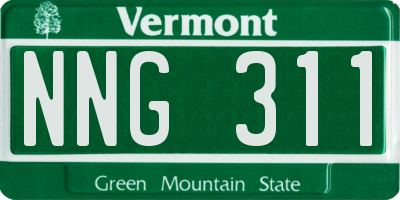 VT license plate NNG311