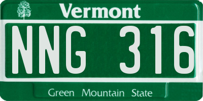 VT license plate NNG316