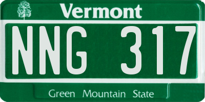 VT license plate NNG317