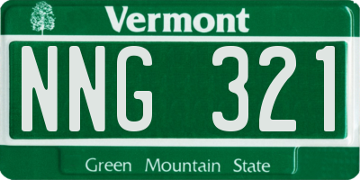 VT license plate NNG321