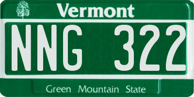 VT license plate NNG322