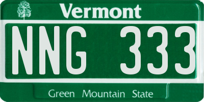VT license plate NNG333