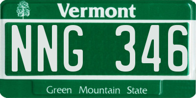 VT license plate NNG346