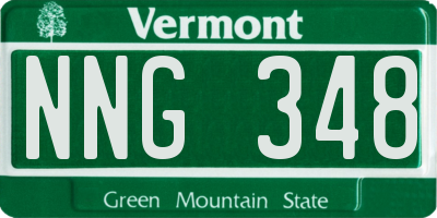 VT license plate NNG348