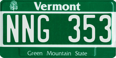 VT license plate NNG353
