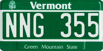 VT license plate NNG355
