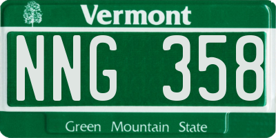 VT license plate NNG358