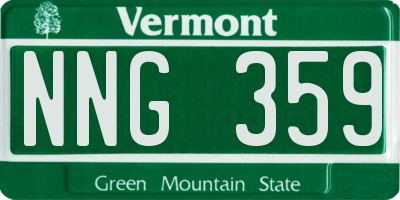 VT license plate NNG359