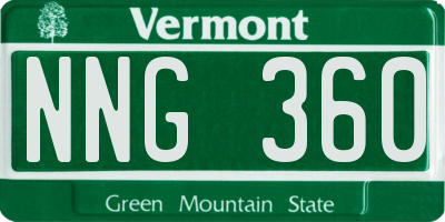 VT license plate NNG360