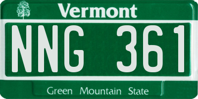VT license plate NNG361
