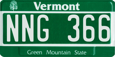 VT license plate NNG366