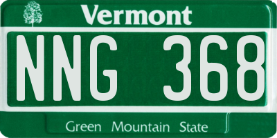 VT license plate NNG368