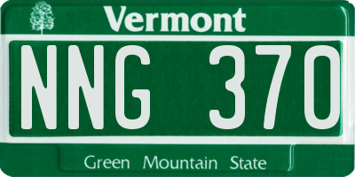 VT license plate NNG370
