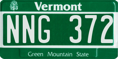 VT license plate NNG372