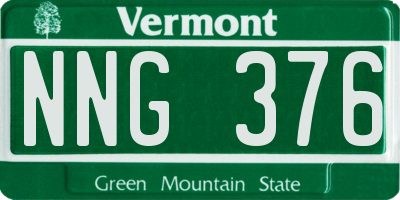 VT license plate NNG376