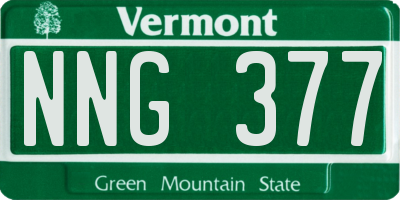 VT license plate NNG377