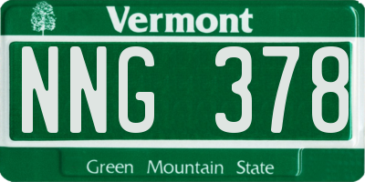 VT license plate NNG378