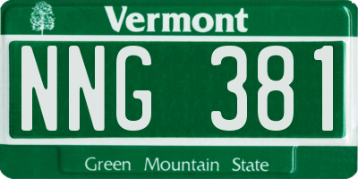 VT license plate NNG381