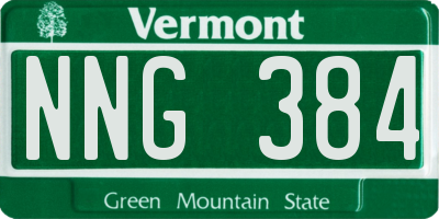 VT license plate NNG384