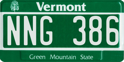 VT license plate NNG386