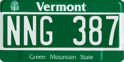 VT license plate NNG387