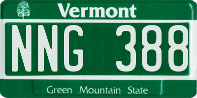 VT license plate NNG388