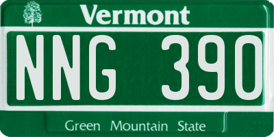 VT license plate NNG390