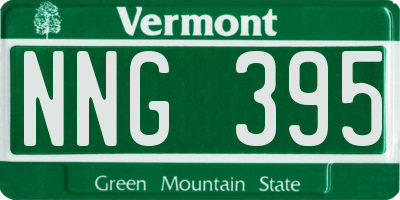 VT license plate NNG395