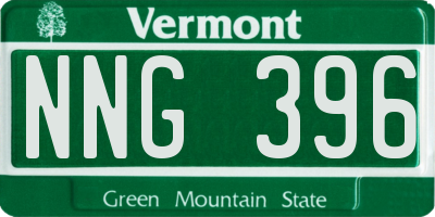 VT license plate NNG396