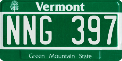 VT license plate NNG397