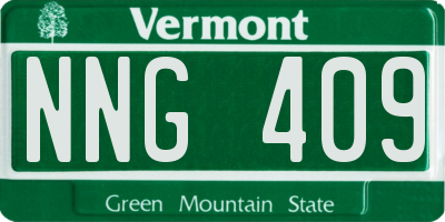 VT license plate NNG409