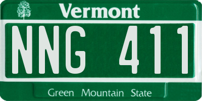 VT license plate NNG411