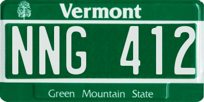 VT license plate NNG412