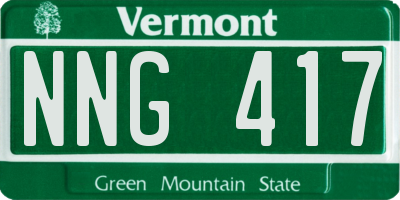 VT license plate NNG417