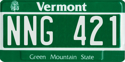 VT license plate NNG421